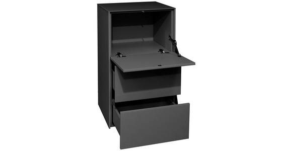 KOMMODE 52/89/42 cm in Anthrazit - Anthrazit/Schwarz, Design, Glas/Holzwerkstoff (52/89/42cm) - Novel