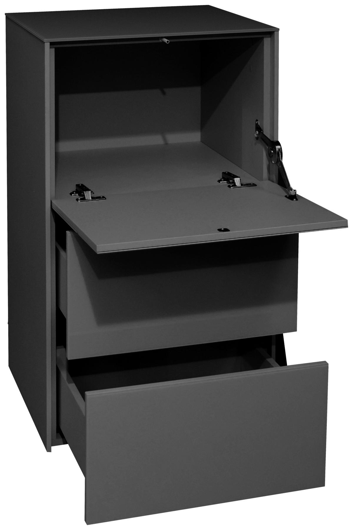 KOMODA, antracitová, 52/89/42 cm - černá/antracitová, Design, kompozitní dřevo/plast (52/89/42cm) - Novel