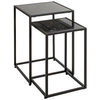 BEISTELLTISCHSET in Metall, Holzwerkstoff 28/33/28/33/43/50 cm  - Schwarz, Trend, Holzwerkstoff/Metall (28/33/28/33/43/50cm)