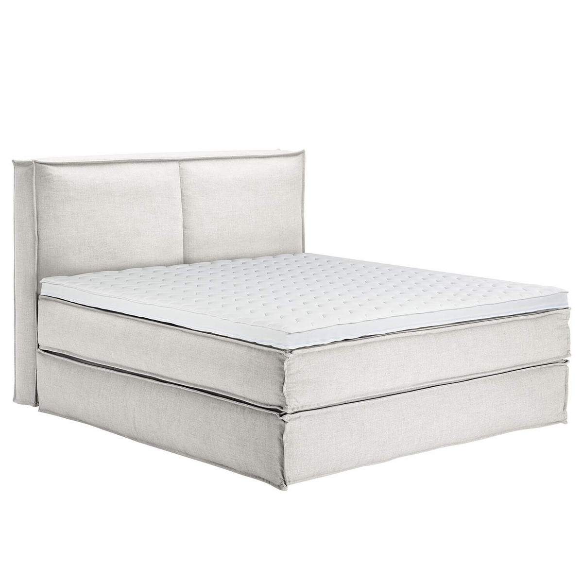 BOXSPRINGBETT 180/200 cm  in Creme  - Creme/Schwarz, Design, Textil (180/200cm) - home24