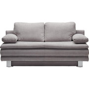SCHLAFSOFA in Hellgrau Textil - Chromfarben/Hellgrau, Design, Textil/Metall (194/89/96cm) - Novel