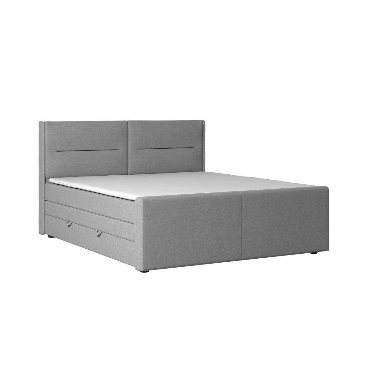 POSTELJA BOXSPRING 180 cm   x 200 cm  , karton, leseni material srebrne barve  - srebrne barve, Moderno, kovina/umetna masa (180/200cm) - MID.YOU