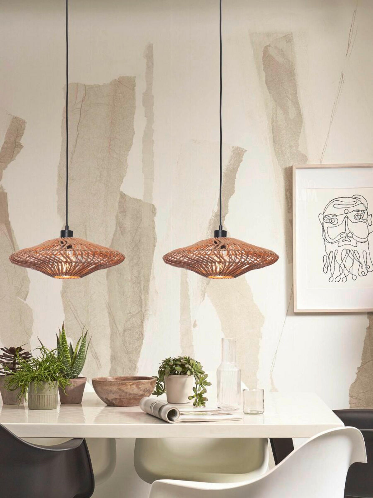 HÄNGLAMPA GOOD&MOJO  40/12 cm  - naturfärgad, Trend, naturmaterial (40/12cm) - Good & Mojo