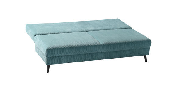 SCHLAFSOFA in Cord Türkis - Türkis/Schwarz, MODERN, Textil/Metall (194/91/90cm) - Novel