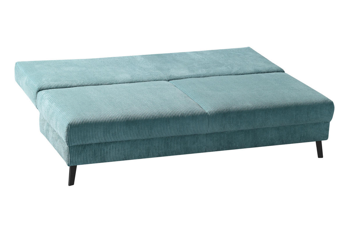 SCHLAFSOFA in Cord Türkis  - Türkis/Schwarz, Modern, Textil/Metall (194/91/90cm) - Novel