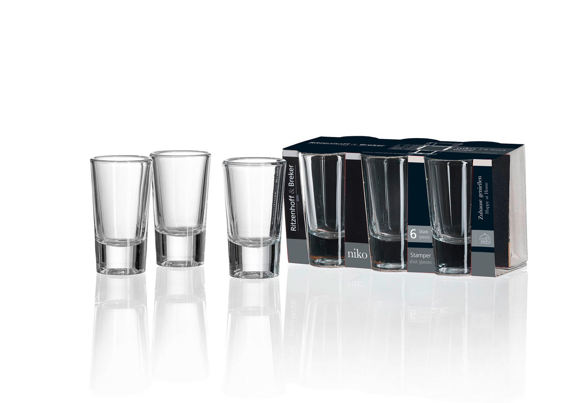 SCHNAPS-GLÄSERSET 6-teilig  - Klar, KONVENTIONELL, Glas (14/7/7cm) - Ritzenhoff Breker