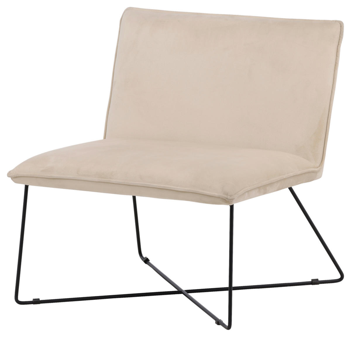 FÅTÖLJ i metall, plast, textil svart, vit  - vit/beige, Design, metall/textil (61,5/82,5/72cm) - Livetastic