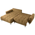 ECKSOFA  in Chenille Honig  - Schwarz/Honig, KONVENTIONELL, Holz/Textil (180/266cm) - Carryhome