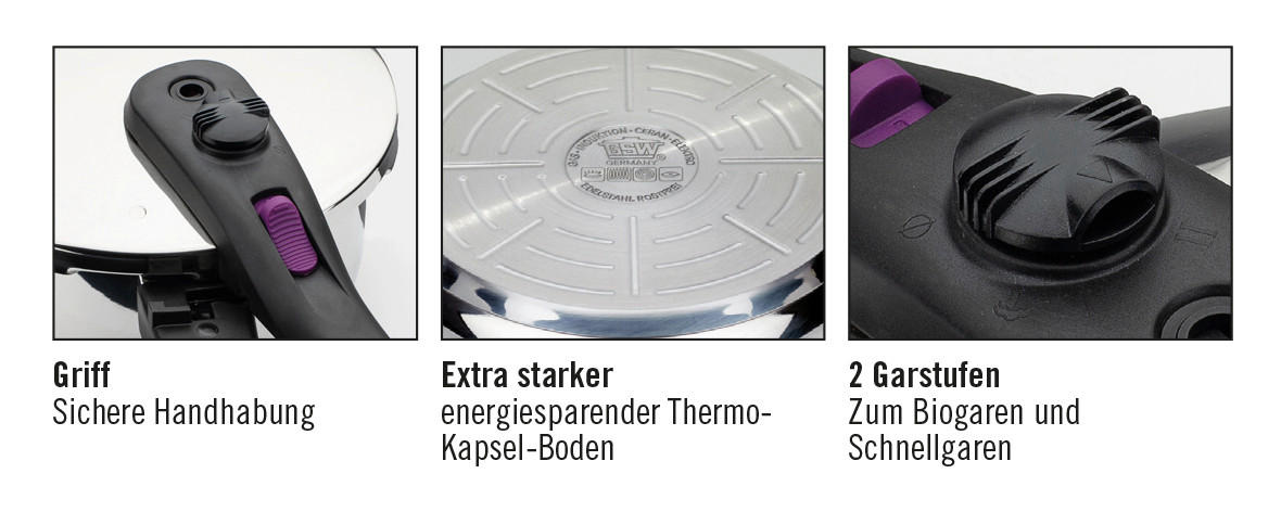 SCHNELLKOCHTOPF SYSTEM RAPID 3,2 L  - Klar/Silberfarben, Basics, Glas/Metall