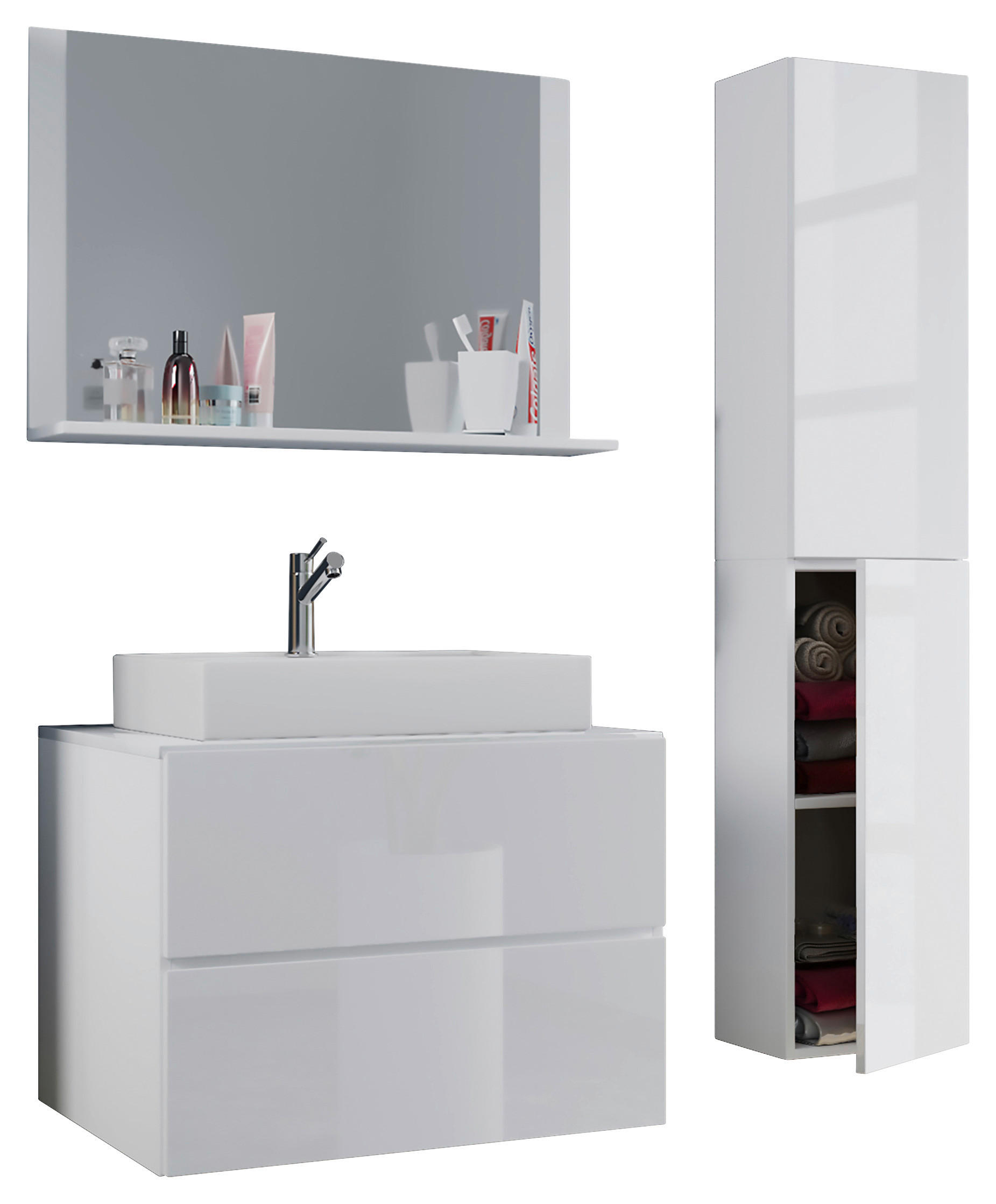 BADEZIMMER 4-teilig  in  - Weiss, Modern, Glas/Keramik (94cm) - MID.YOU