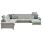 WOHNLANDSCHAFT  in Chenille Silberfarben, Hellgrau  - Silberfarben/Hellgrau, Design, Textil/Metall (265/333/170cm) - Dieter Knoll