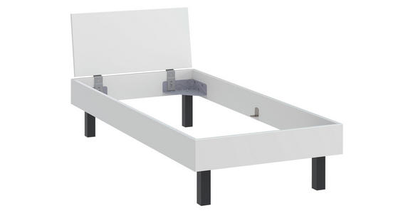 BETT 90/200 cm  in Weiß  - Schwarz/Weiß, Design, Holzwerkstoff/Metall (90/200cm) - Xora