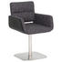 STUHL Flachgewebe, Lederlook Anthrazit, Edelstahlfarben, Schwarz - Edelstahlfarben/Anthrazit, Design, Textil/Metall (55/84/56cm) - Dieter Knoll