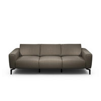 3-SITZER-SOFA Chenille Braun  - Schwarz/Braun, Design, Textil/Metall (250/86/86-94cm) - SENSOO