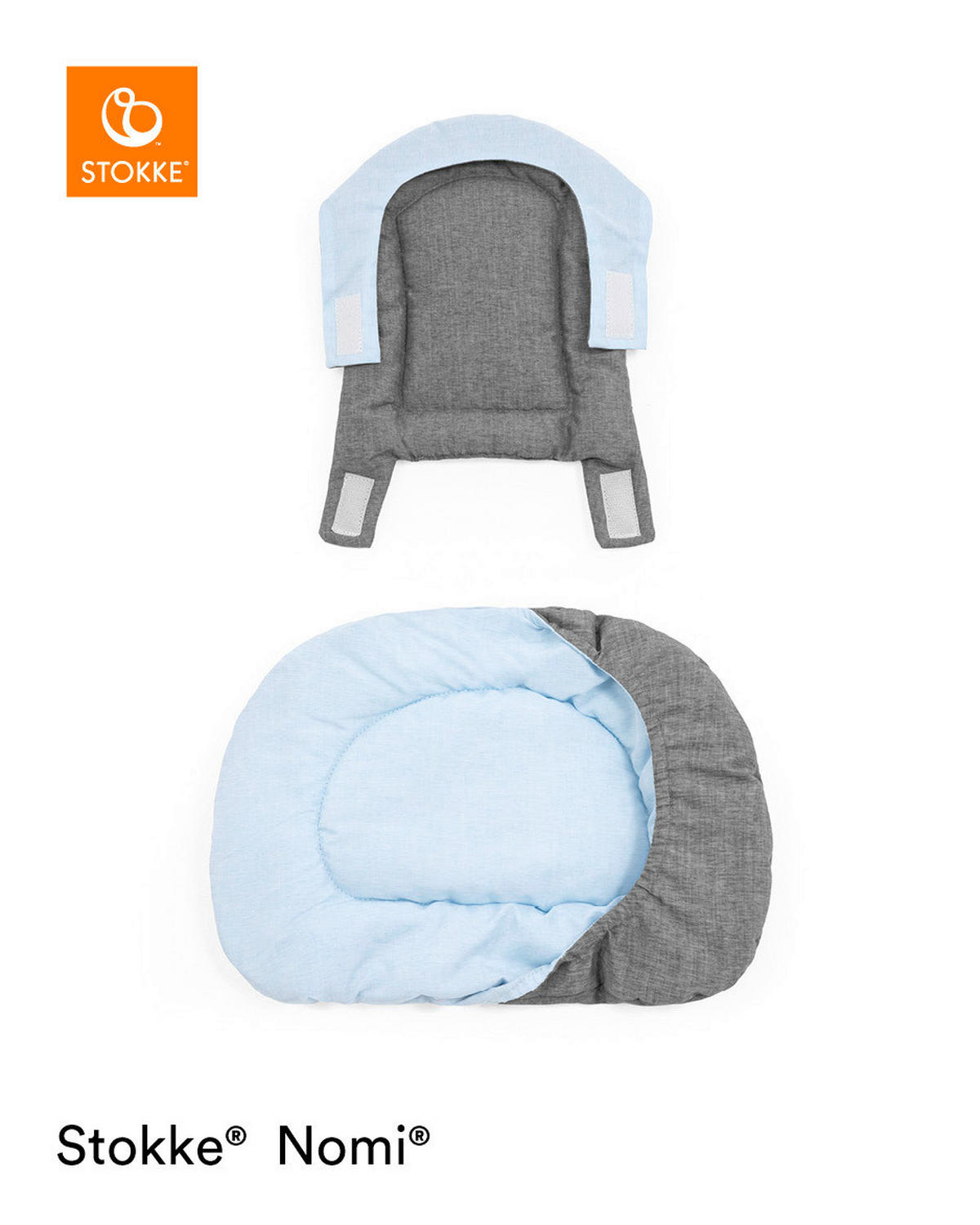 HOCHSTUHLEINLAGE Nomi  - Blau/Grau, Basics, Textil (40/25/1cm) - Stokke