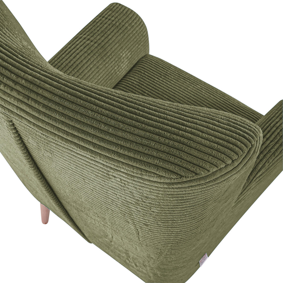SESSEL in Cord Olivgrün  - Naturfarben/Olivgrün, Trend, Holz/Textil (77/80/93cm)