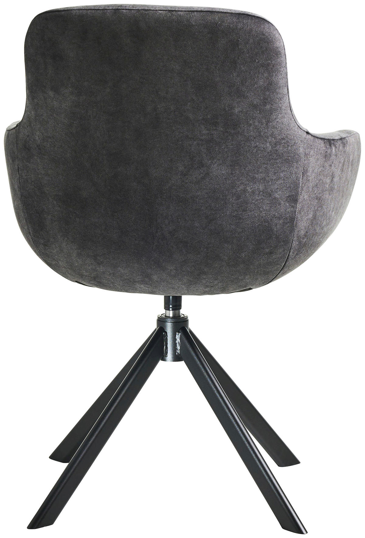 ARMLEHNSTUHL  in Edelstahl Velours  - Schwarz/Grau, Basics, Textil/Metall (62/89/61cm) - Celina Home
