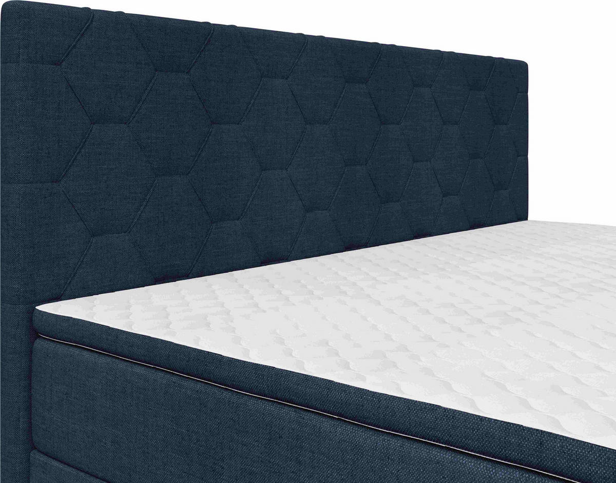 BOXSPRINGBETT 140/200 cm  Dunkelblau  - Schwarz/Dunkelblau, Konventionell, Textil/Metall (140/200cm) - Chameo