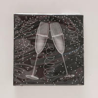 SERVIETTE   16,5/16,5/2 cm  - Weiss/Schwarz, Basics, Papier (16,5/16,5/2cm)