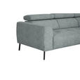 ECKSOFA in Webstoff Grau  280/205 cm  - Schwarz/Grau, Design, Textil/Metall (280/205cm) - Xora