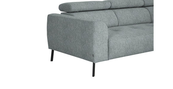 ECKSOFA in Webstoff Grau 280/205 cm - Schwarz/Grau, Design, Textil/Metall (280/205cm) - Xora