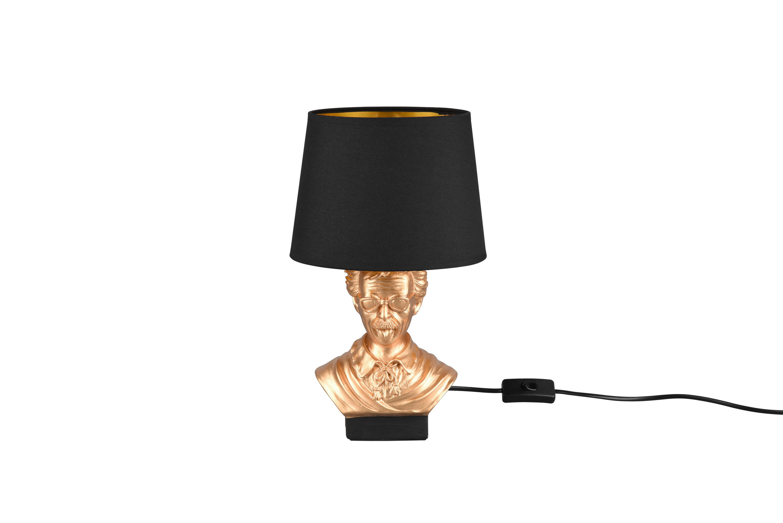 STOLNÍ LAMPA, E14, 21/36 cm  - černá/barvy zlata, Trend, textil/keramika (21/36cm)