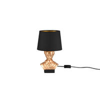TISCHLEUCHTE - Goldfarben/Schwarz, Trend, Keramik/Textil (21/36cm)