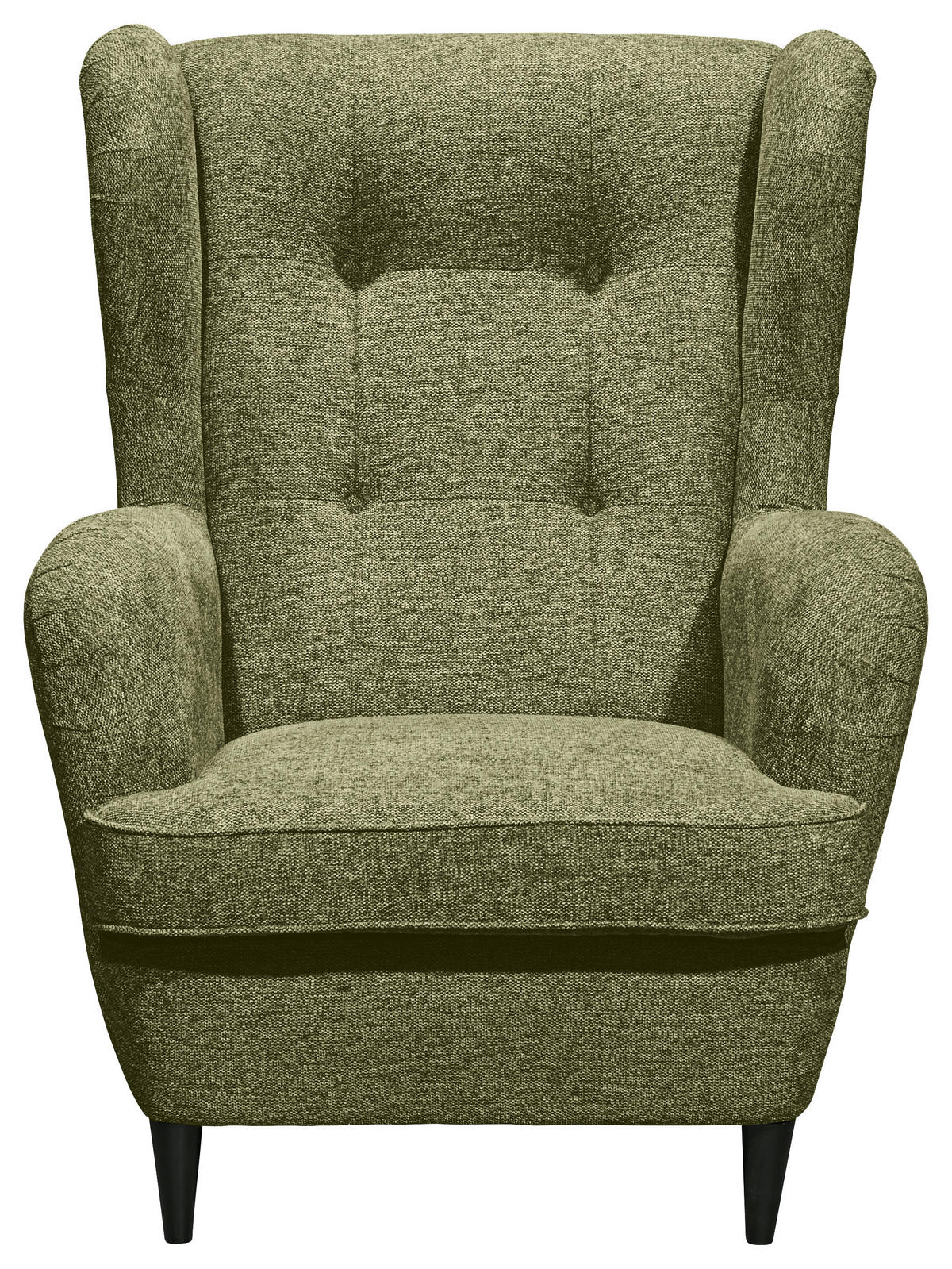 OHRENSESSEL in Webstoff Olivgrün  - Schwarz/Olivgrün, Basics, Holzwerkstoff/Textil (78/102/98cm) - MID.YOU