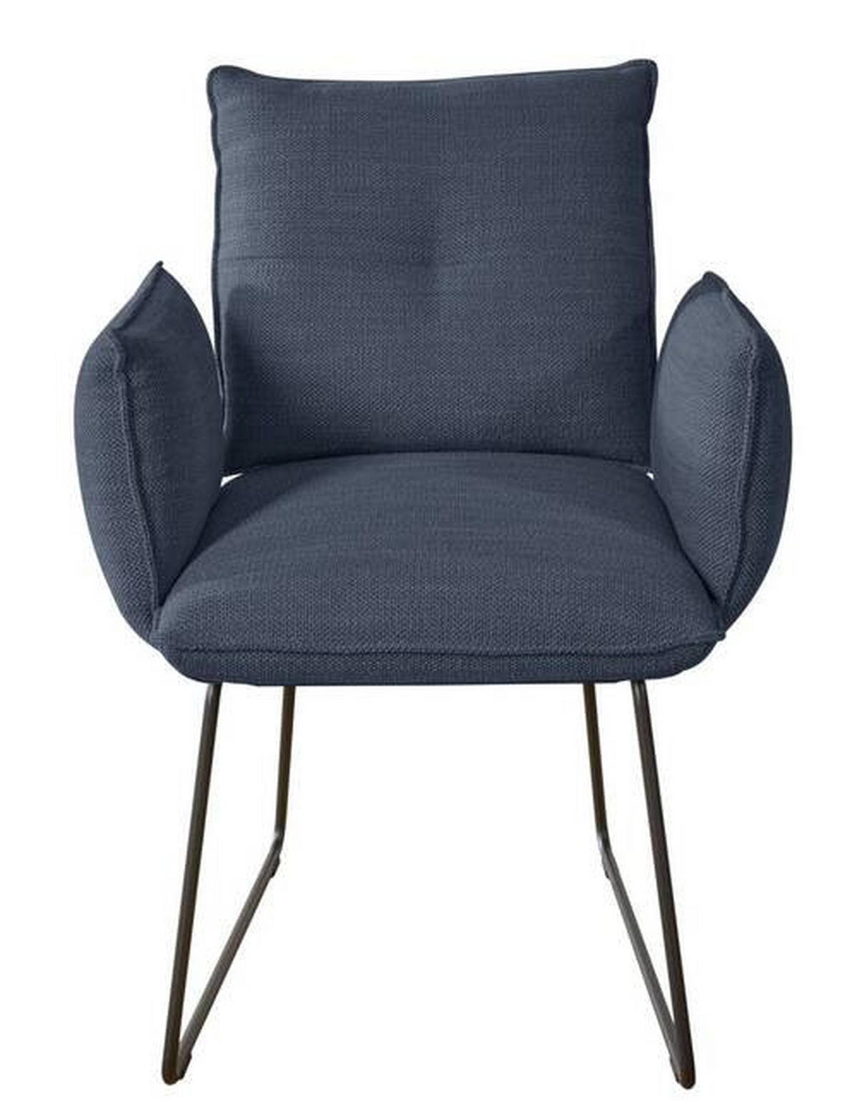 ARMLEHNSTUHL  in Stahl Struktur  - Schwarz/Dunkelblau, Design, Textil/Metall (65/90/70cm) - Dieter Knoll