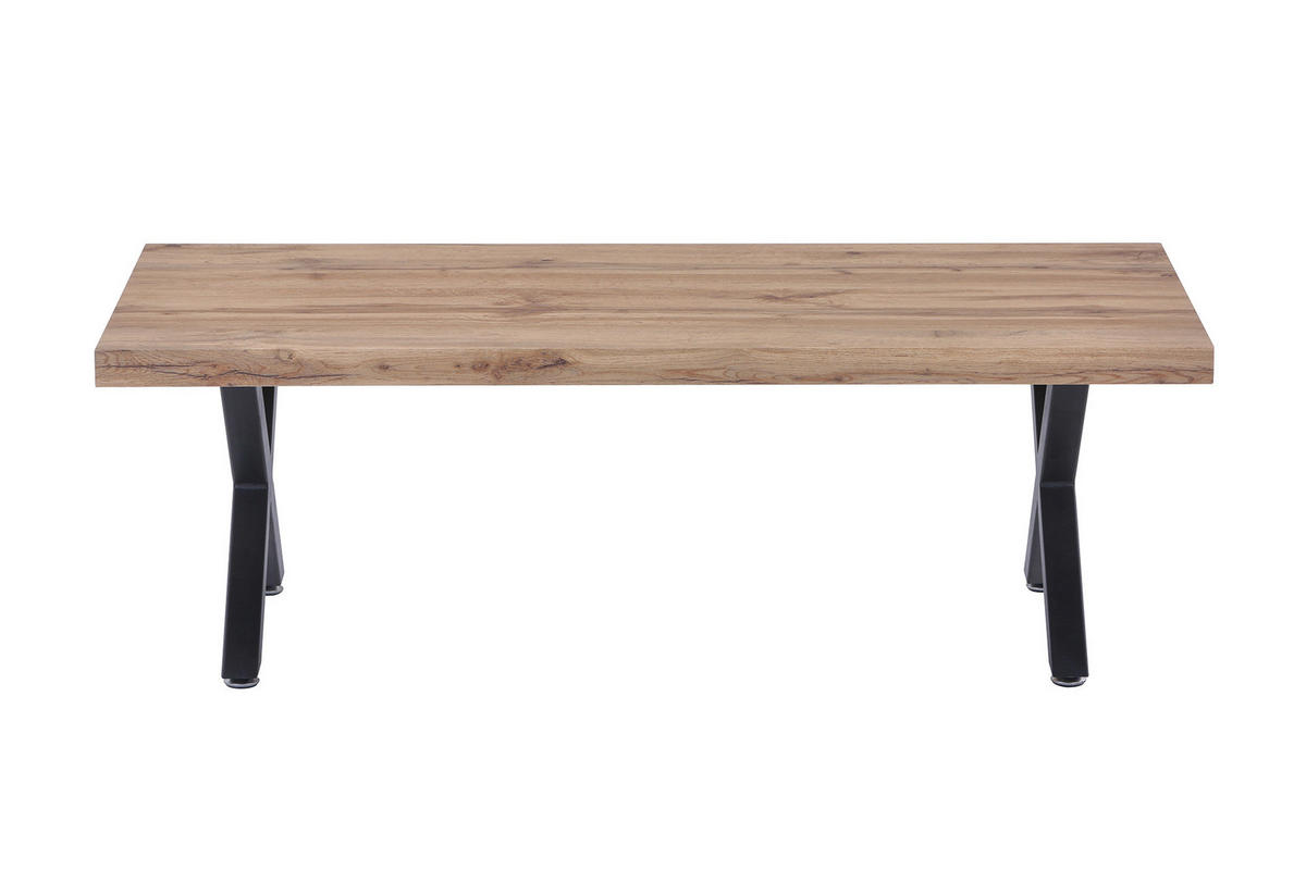 COUCHTISCH 120/60/40 cm rechteckig Naturfarben, Schwarz  - Schwarz/Naturfarben, Design, Holzwerkstoff/Metall (120/60/40cm) - Livetastic