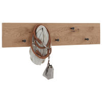 GARDEROBENLEISTE Wildeiche massiv Eichefarben  - Eichefarben, Natur, Holz/Metall (99/19/7,5cm) - Valdera