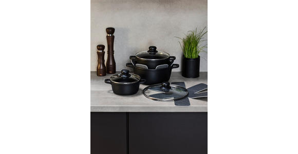 KOCHTOPFSET Turin 3-teilig  - Klar/Edelstahlfarben, KONVENTIONELL, Glas/Kunststoff - Homeware Profession.