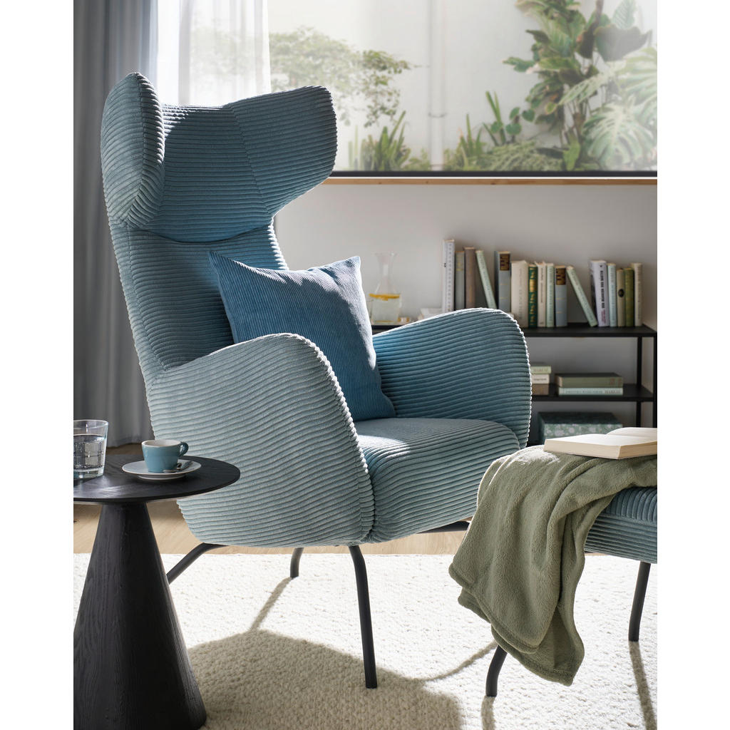 Thumbnail - Pure Home Lifestyle Ohrensessel, Hellblau, Textil, 79x117x82 cm, Blauer Engel, Goldenes M, Dgm, Lederauswahl, Stoffauswa...