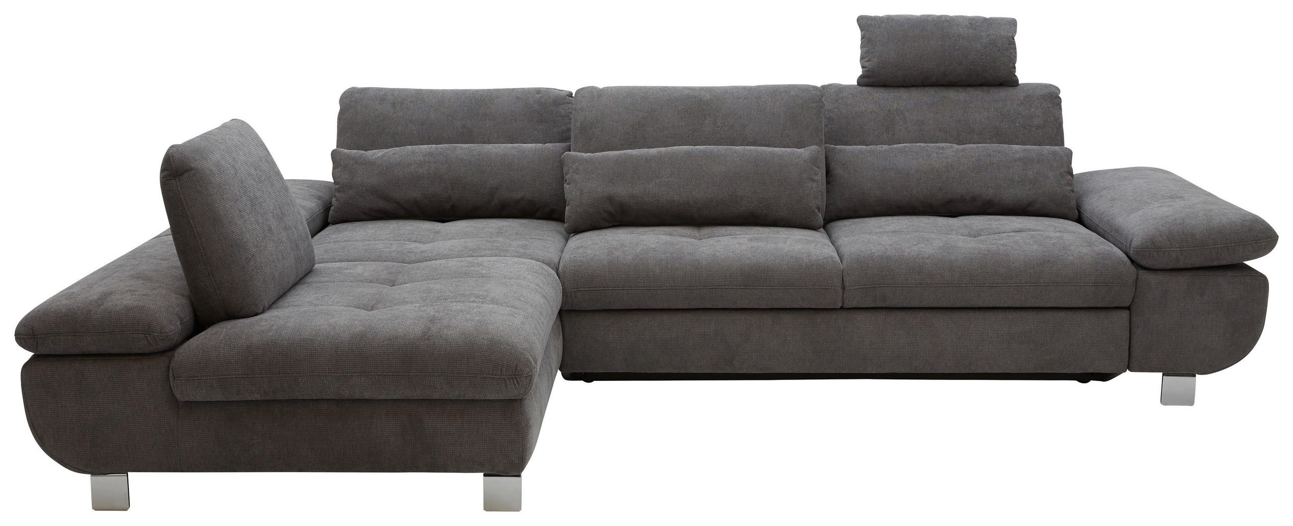 ECKSOFA Grau Webstoff  - Alufarben/Grau, Design, Textil (203/310cm) - Xora