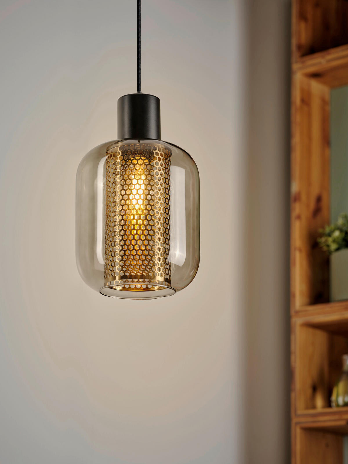 HÄNGELEUCHTE 17/132 cm  - Schwarz, Basics, Glas/Metall (17/132cm) - Osram