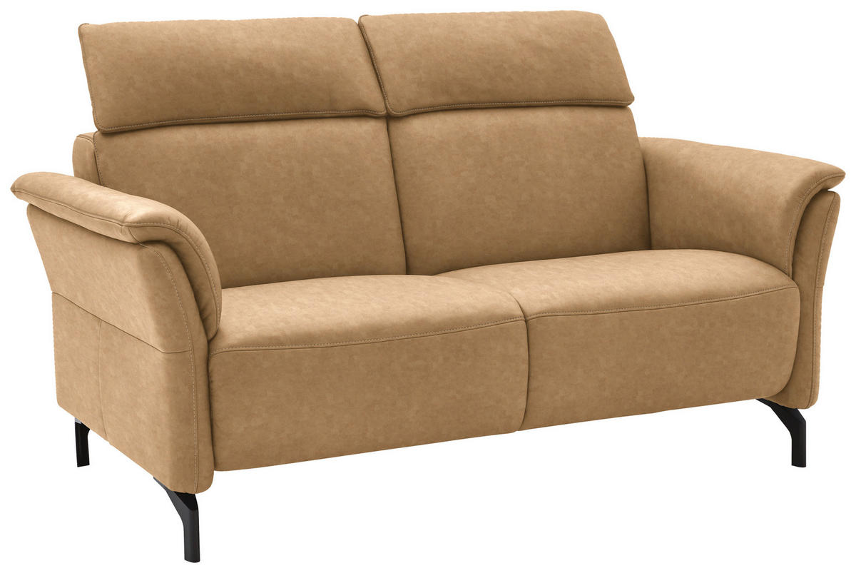 2-SITZER-SOFA in Leder Honig  - Schwarz/Honig, KONVENTIONELL, Leder/Metall (178/103/92cm) - Dieter Knoll