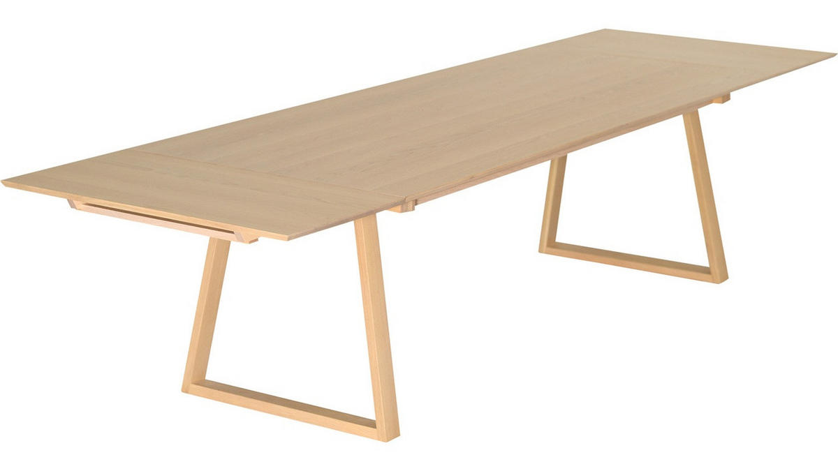 MATBORD 220-320/100/75 cm delar i massivt trä  trä utdragbar, finns i olika trädekorer rektangulär ek Bianco  - ek Bianco, Design, trä (220-320/100/75cm) - Best Price