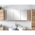 SPIEGELSCHRANK 120/64/20 cm - Eiche Wotan/Alufarben, Natur, Glas/Holzwerkstoff (120/64/20cm) - Xora