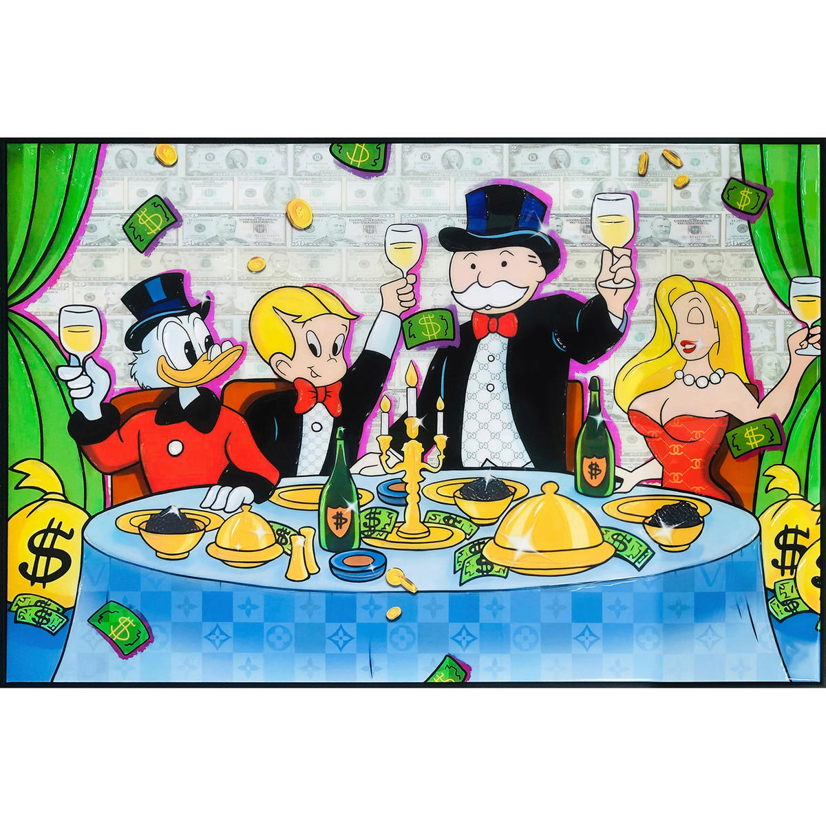 ÖLGEMÄLDE Sonstiges 120/80 cm  - Schwarz/Grün, Trend, Holz/Kunststoff (120/80cm) - Monee