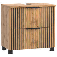 WASCHBECKENUNTERSCHRANK 60/54/35 cm  - Eiche Wotan/Schwarz, Modern, Holzwerkstoff/Kunststoff (60/54/35cm) - Held