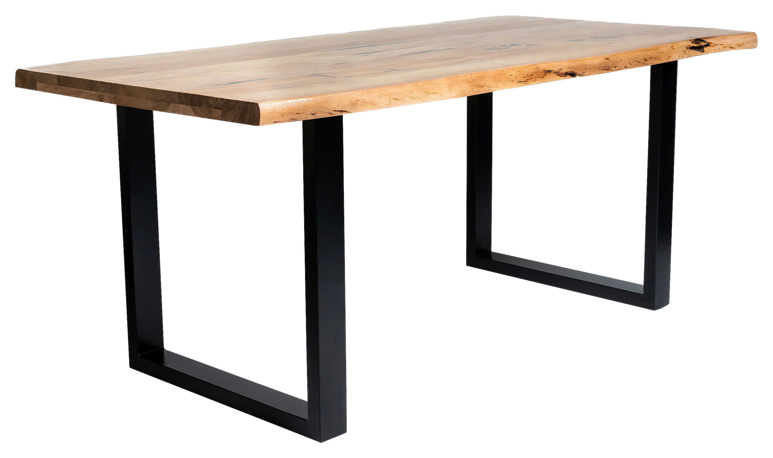 ESSTISCH in Holz, Metall 180/90/76 cm  - Schwarz/Akaziefarben, Design, Holz/Metall (180/90/76cm) - Carryhome