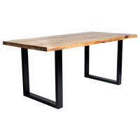 ESSTISCH in Holz, Metall 180/90/76 cm  - Schwarz/Akaziefarben, Design, Holz/Metall (180/90/76cm) - Carryhome