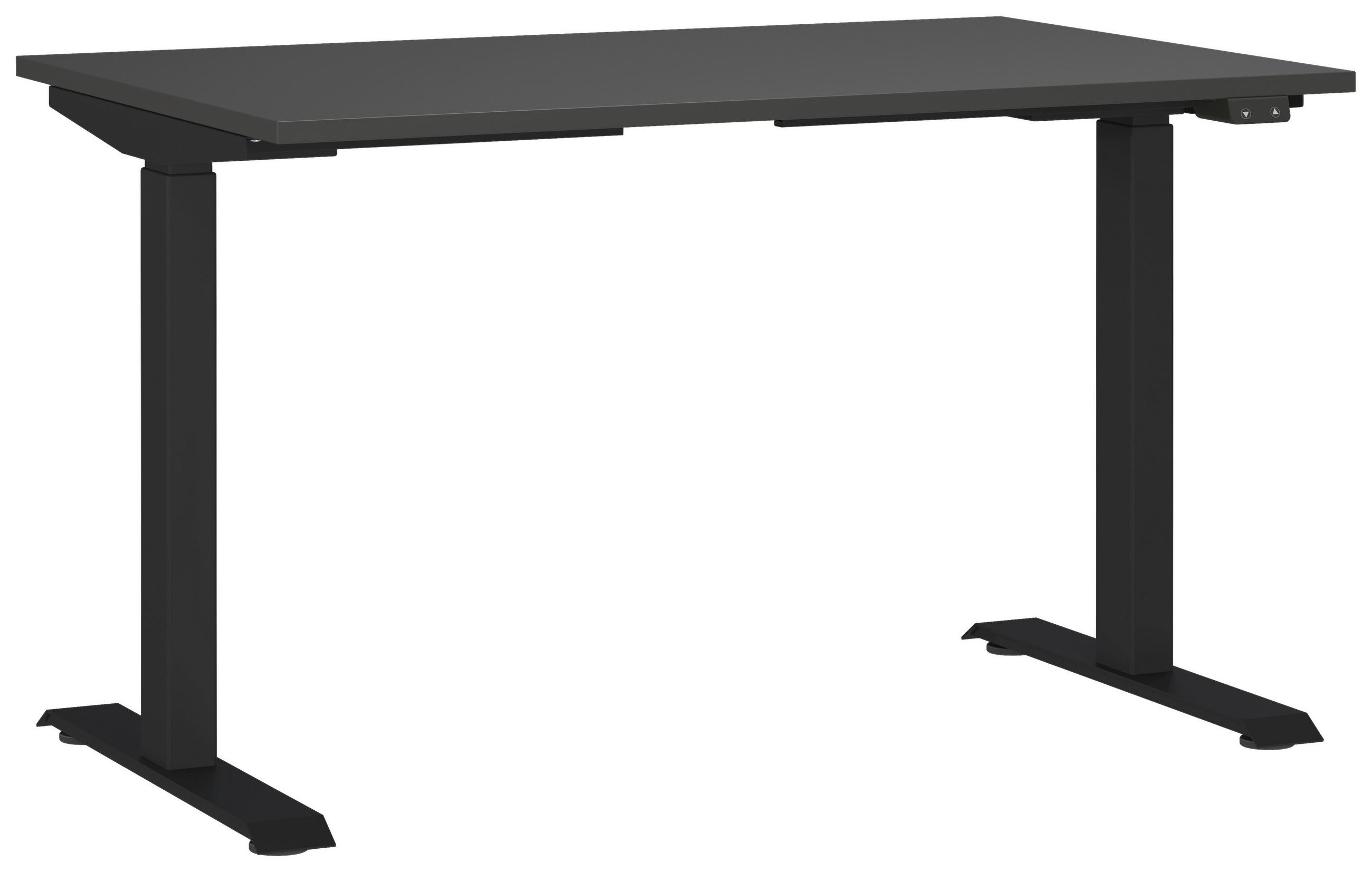 SCHREIBTISCH höhenverstellbar  - Graphitfarben/Schwarz, MODERN, Holzwerkstoff/Metall (120/80/72-120cm) - Germania