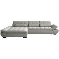 ECKSOFA Flachgewebe Hellgrau  - Hellgrau/Schwarz, Design, Textil/Metall (204/341cm) - Xora