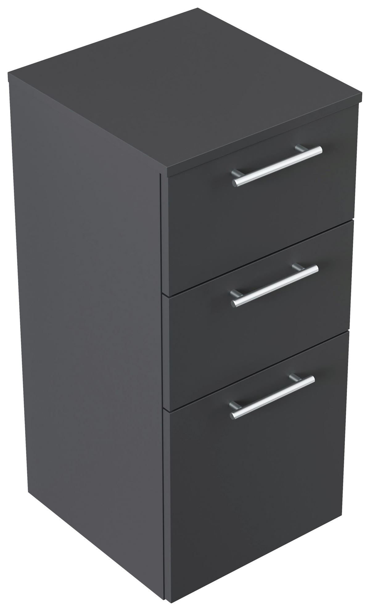 MIDISCHRANK 35,2/75/36,8 cm  - Graphitfarben, Basics, Holzwerkstoff/Metall (35,2/75/36,8cm) - MID.YOU