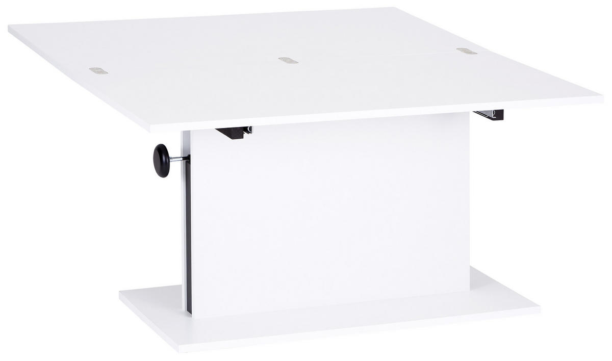 COUCHTISCH 55-110/110/57-73 cm rechteckig Schwarz, Weiß  - Schwarz/Weiß, ROMANTIK / LANDHAUS, Holzwerkstoff (55-110/110/57-73cm) - MID.YOU