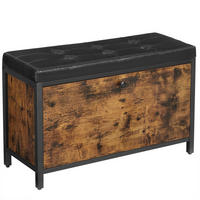 GARDEROBENBANK Vasagle  in 80/51/30 cm  - Schwarz/Braun, Trend, Holzwerkstoff/Textil (80/51/30cm) - Boxxx