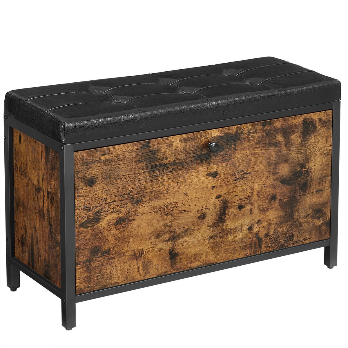 GARDEROBENBANK Vasagle  in 80/51/30 cm  - Schwarz/Braun, Trend, Holzwerkstoff/Textil (80/51/30cm) - Boxxx