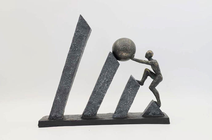 FIGÚRKA – ŽENA - čierny chróm, Basics, plast (32.4/7.4/27.2cm)