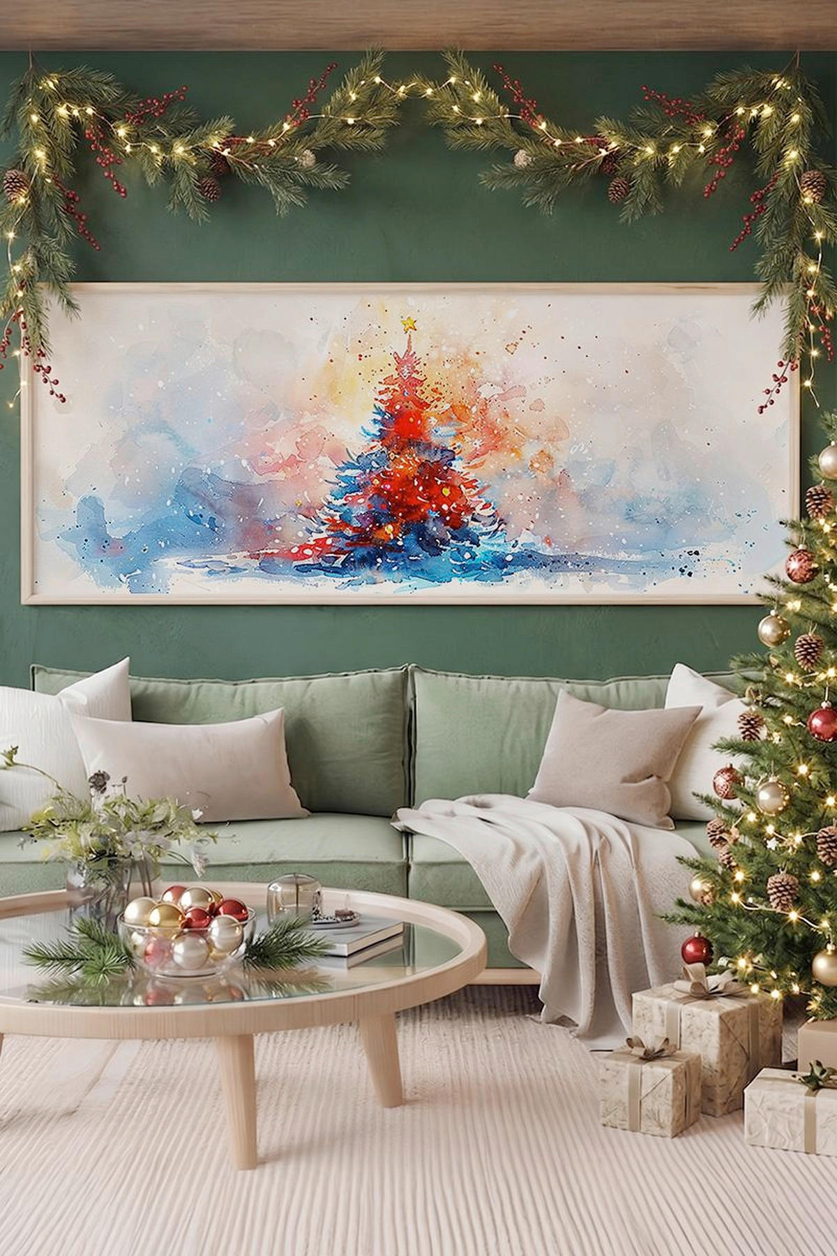 LEINWANDBILD Multicolor 120/50 cm  - Beige/Multicolor, Basics, Holz (120/50cm) - X-Mas